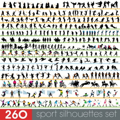 Papier peint à motif  260 silhouettes Sport Set