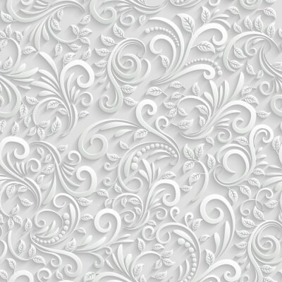 Papier peint à motif  3d Floral Seamless Background