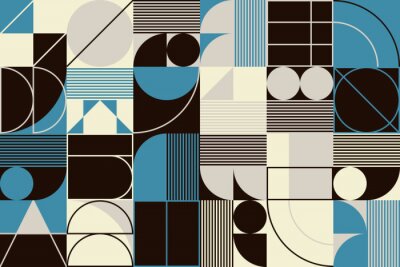 Papier peint à motif  Abstract Line Art With Simple Geometric Shapes Vector Pattern Graphics
