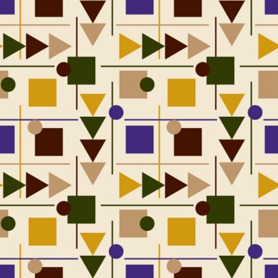 Papier peint à motif  abstract seamless repeating pattern with geometric shapes, vector illustration