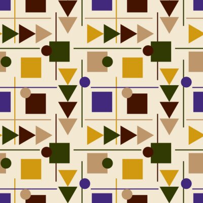 Papier peint à motif  abstract seamless repeating pattern with geometric shapes, vector illustration
