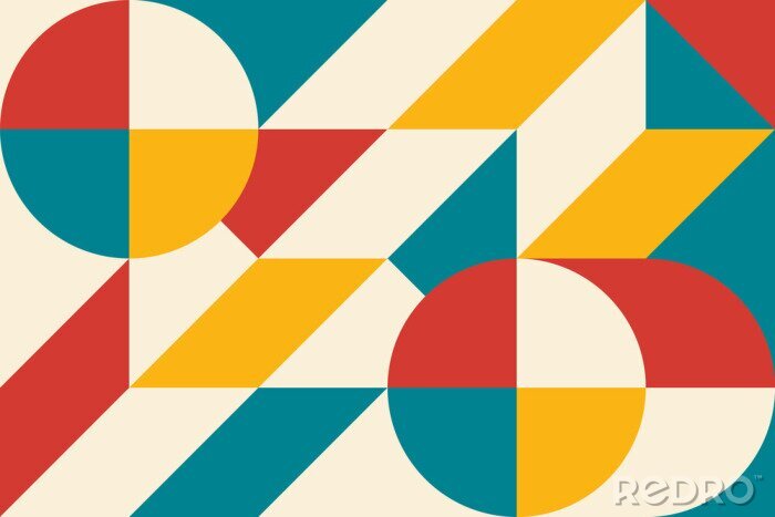 Papier peint à motif  Abstract vector geometric pattern, background design in Bauhaus style, for web design, business card, invitation, poster, cover.