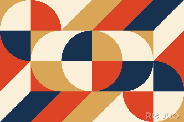 Papier peint à motif  Abstract vector geometric pattern, background design in Bauhaus style, for web design, business card, invitation, poster, cover.