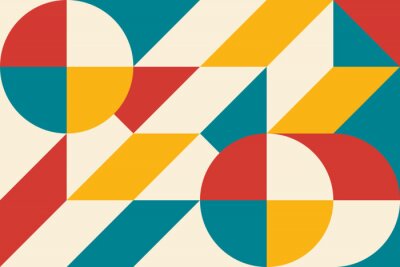 Papier peint à motif  Abstract vector geometric pattern, background design in Bauhaus style, for web design, business card, invitation, poster, cover.