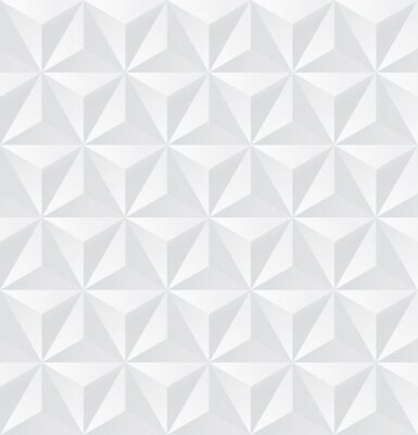 Papier peint à motif  Abstract white triangle background, 3d triangle seamless pattern, Vector.