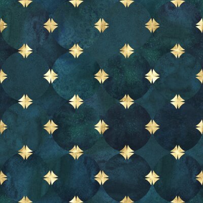 Papier peint à motif  Abstraction géométrique à l'aquarelle