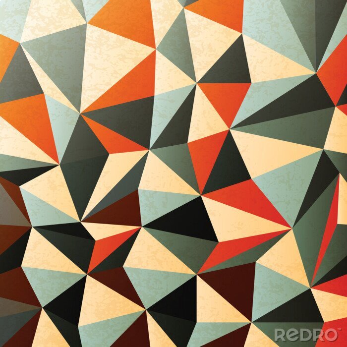 Papier peint à motif  Abstrait 3D mosaique de triangles