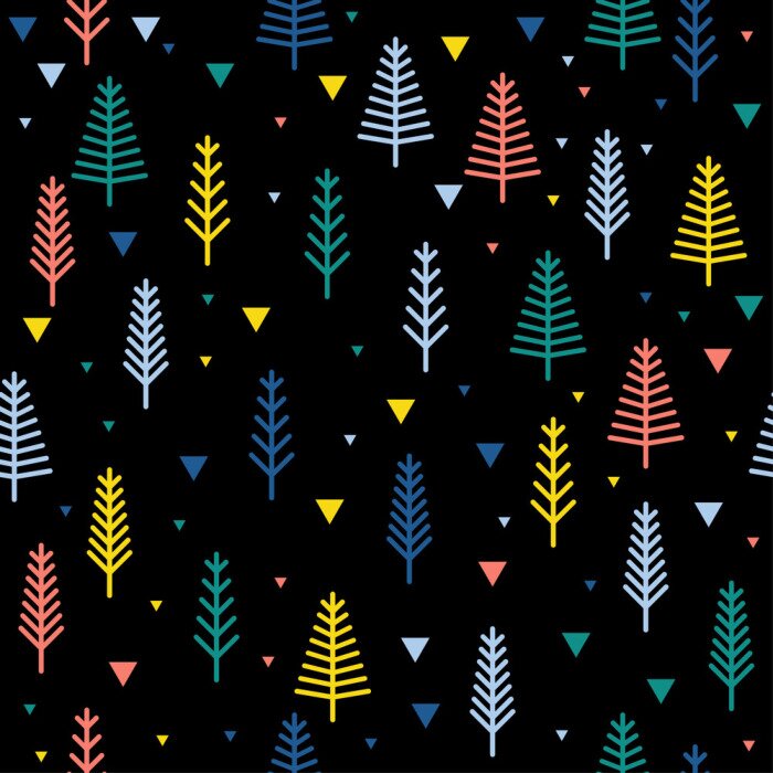 Papier peint à motif  Abstrait arrière-plan de forêt sans soudure. Couverture dessinée à la main simple enfantine