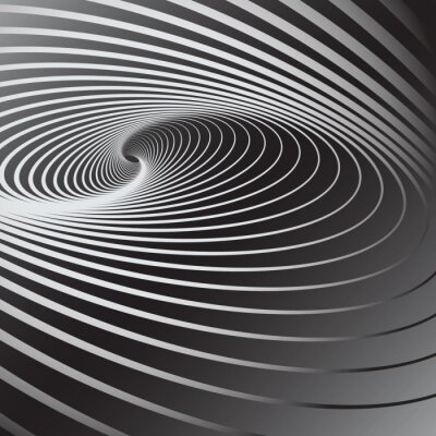 Abstrait spirale en 3D noir et blanc
