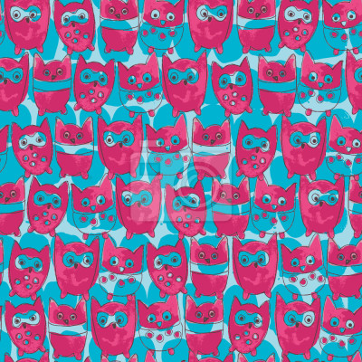 Papier peint à motif  Alors hiboux drôles