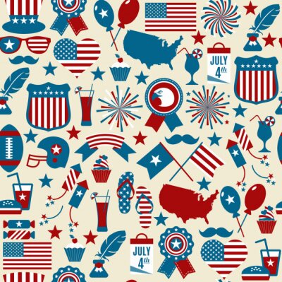 Papier peint à motif  American design seamless pattern.