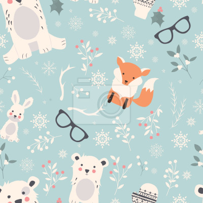 Papier peint à motif  Amis de Noël mignons