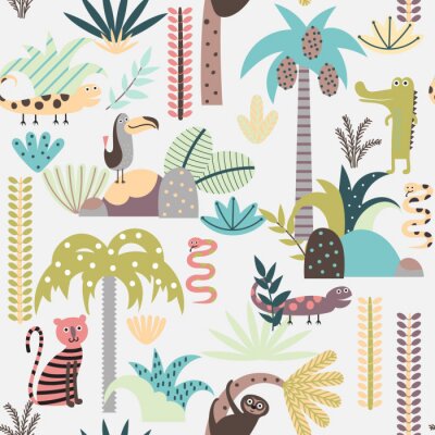 Papier peint à motif  Amis des tropiques