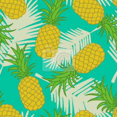 Papier peint à motif  ananas Tropicana