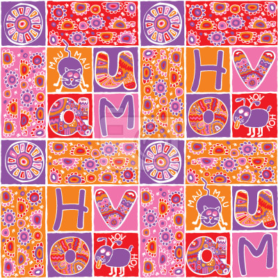 Papier peint à motif  Animal Patchwork