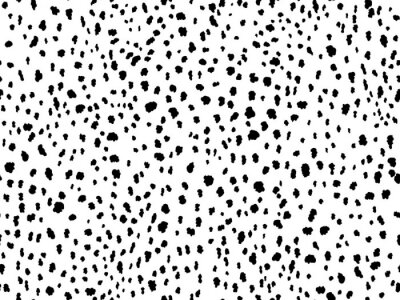 Papier peint à motif  Animal print seamless pattern design with irregular ink black spots on white background. Dalmatian pattern animal print.