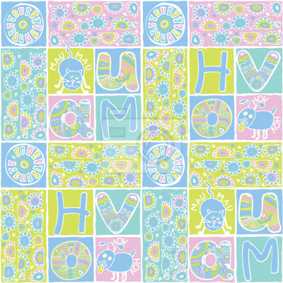 Papier peint à motif  Animaux de patchwork