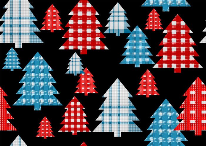 Papier peint à motif  Arbres à carreaux abstraits