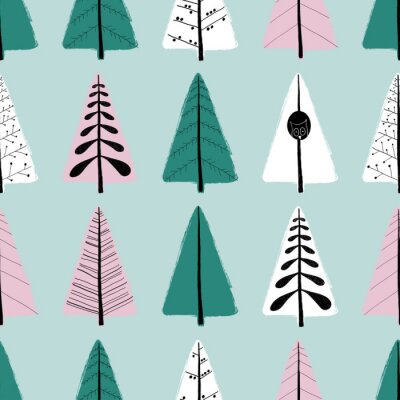 Papier peint à motif  Arbres d'ornement de dessin animé