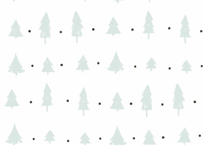 Papier peint à motif  Arbres de Noël et points gris