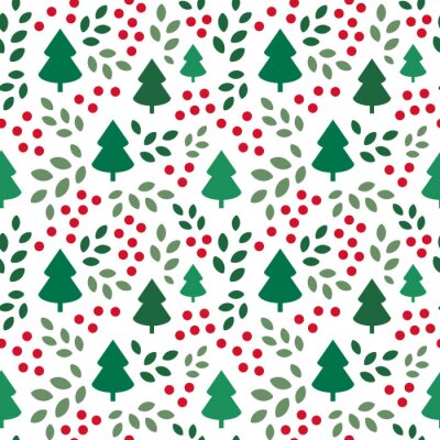 Papier peint à motif  Arbres de Noël parmi les spots de Noël