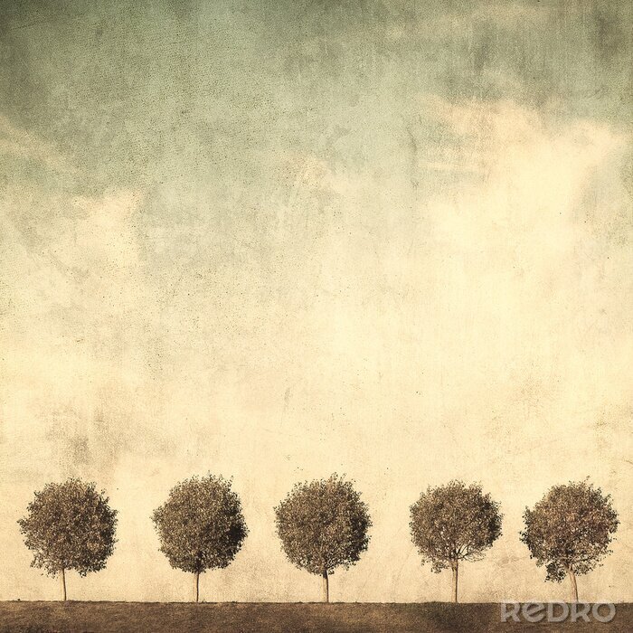 Papier peint à motif  Arbres de style grunge