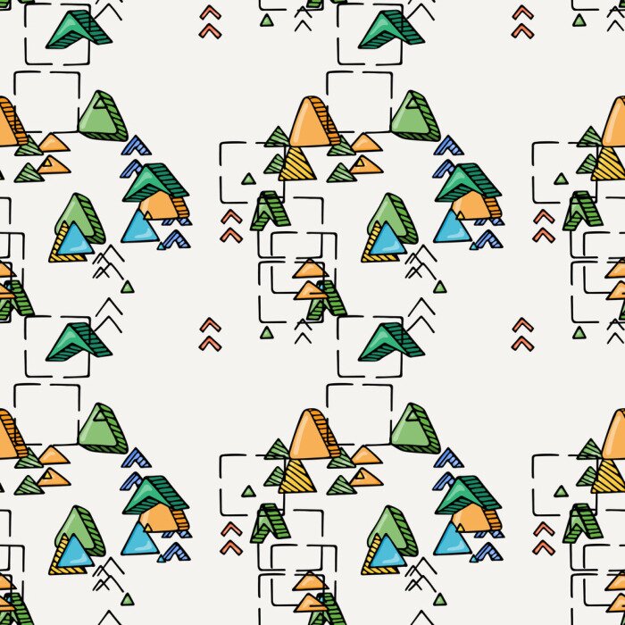 Papier peint à motif  Arbres dessinés triangulaires