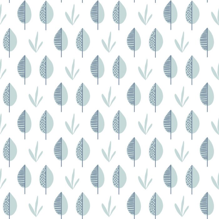 Papier peint à motif  Arbres en forme de feuilles