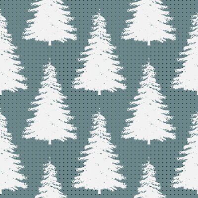 Papier peint à motif  Arbres esquissés blancs