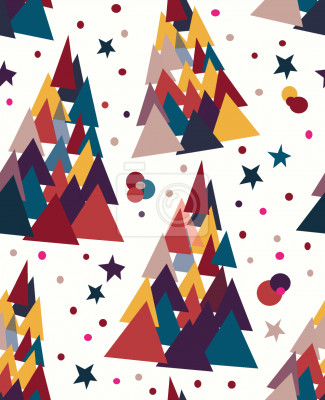 Papier peint à motif  Arbres faits de triangles