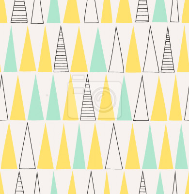 Papier peint à motif  Arbres géométriques dans la forêt