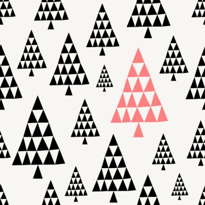 Papier peint à motif  Arbres géométriques dans une forêt abstraite