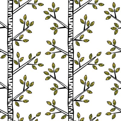 Papier peint à motif  Arbres minimalistes délicats