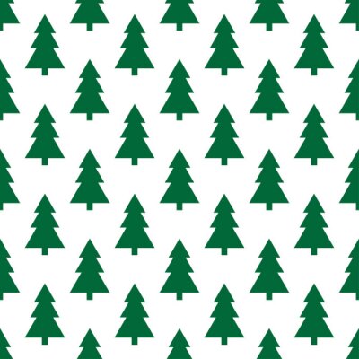 Papier peint à motif  Arbres minimalistes verts