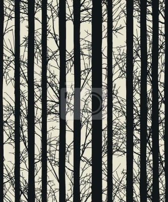 Papier peint à motif  Arbres noirs dans la forêt