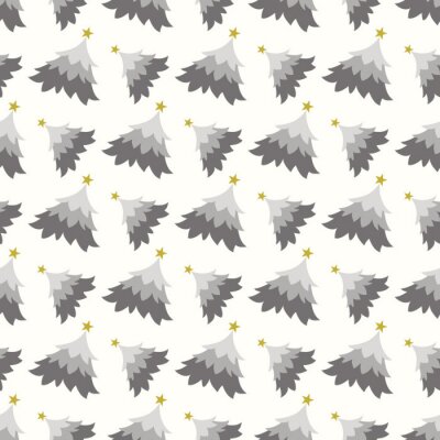 Papier peint à motif  Arbres scandinaves en gris