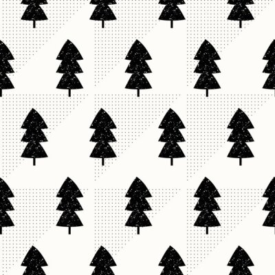 Papier peint à motif  Arbres sur un fond géométrique lumineux