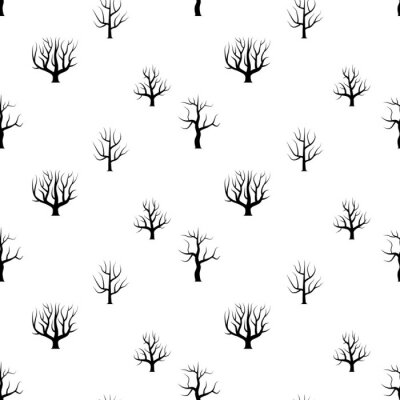 Papier peint à motif  Arbres tordus sans feuilles