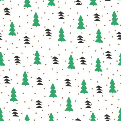 Papier peint à motif  Arbres verts et noirs minimalistes