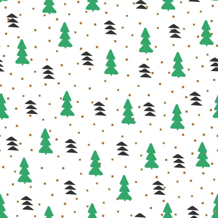 Papier peint à motif  Arbres verts et noirs minimalistes