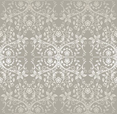 Sticker  Argent sans soudure fleurs de dentelle et de feuilles papier peint