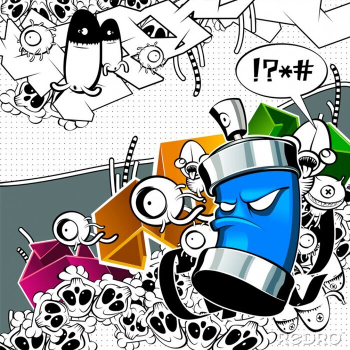 Papier peint à motif  Art de rue amusant