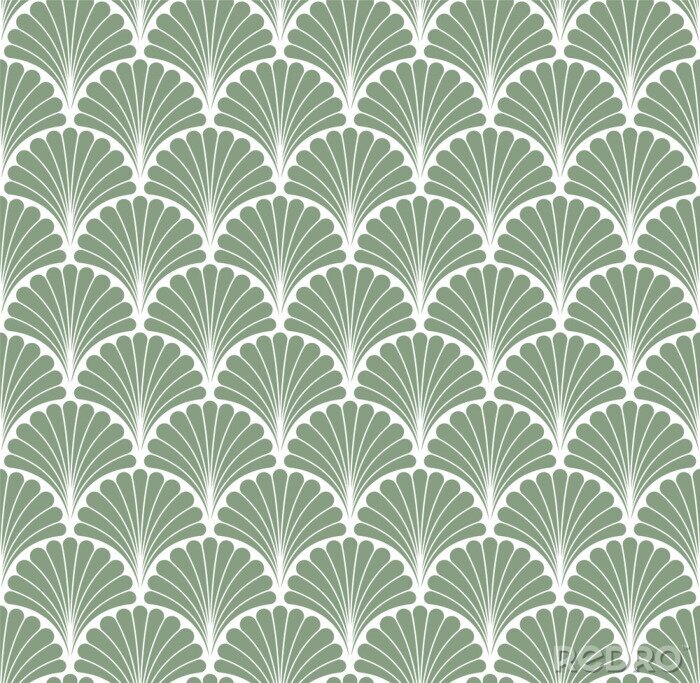 Papier peint à motif  Art nouveau art déco, feuilles géométriques