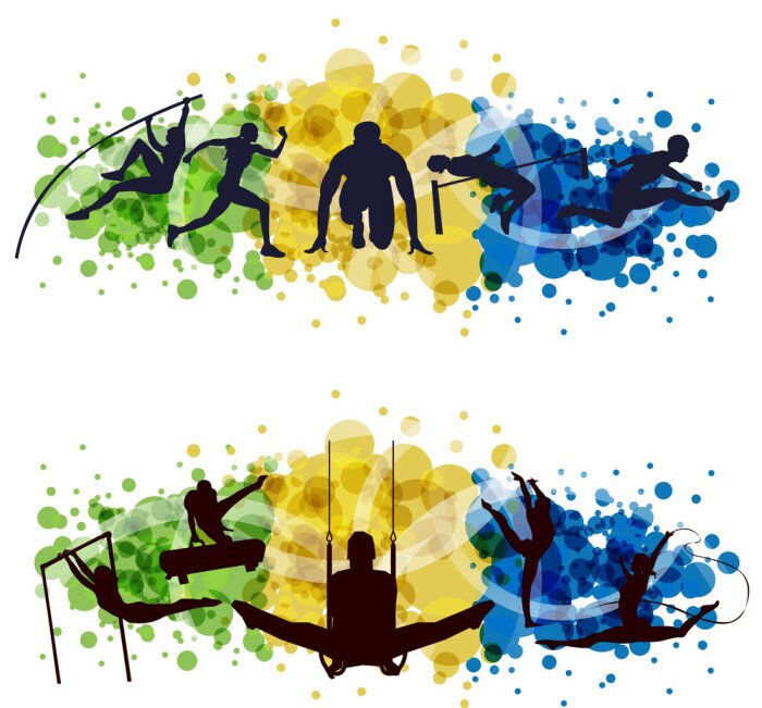 Papier peint à motif  Atletica, Ginnastica Artistica, Olimpiadi, Gare et Compétitions