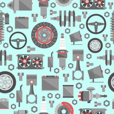 Papier peint à motif  Auto pièces de rechange modèle sans soudure
