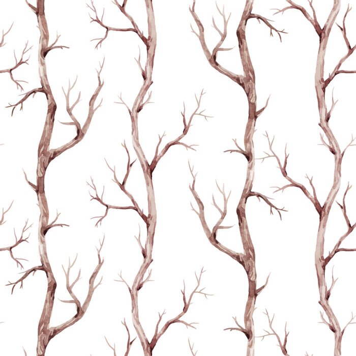 Papier peint à motif  Automne sur fond blanc