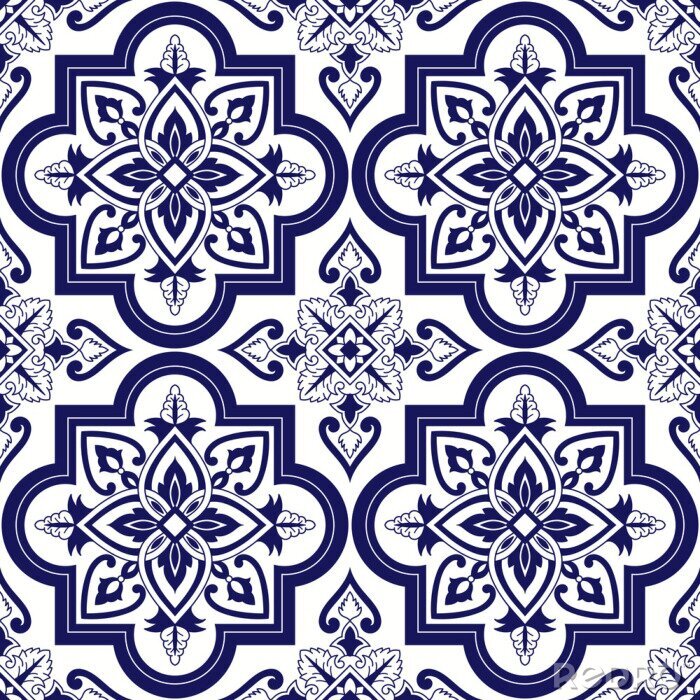 Papier peint à motif  Azulejos portugais