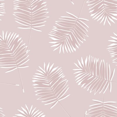 Papier peint à motif  Baby pink palmier