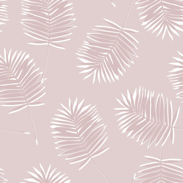 Papier peint à motif  Baby pink palmier