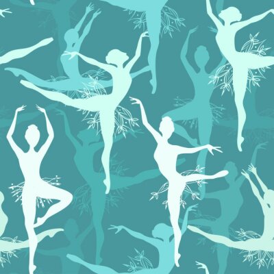 Papier peint à motif  Ballerines en jupes florales